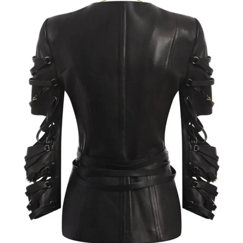 Rare Tom Ford Cut-Out Black Leather Jacket- Spring/Summer 2013 Runway Archival